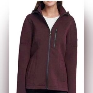 Andrew Marc Maroon Softshell Hooded Water Repellant Jacket w Full Front Zip SzM